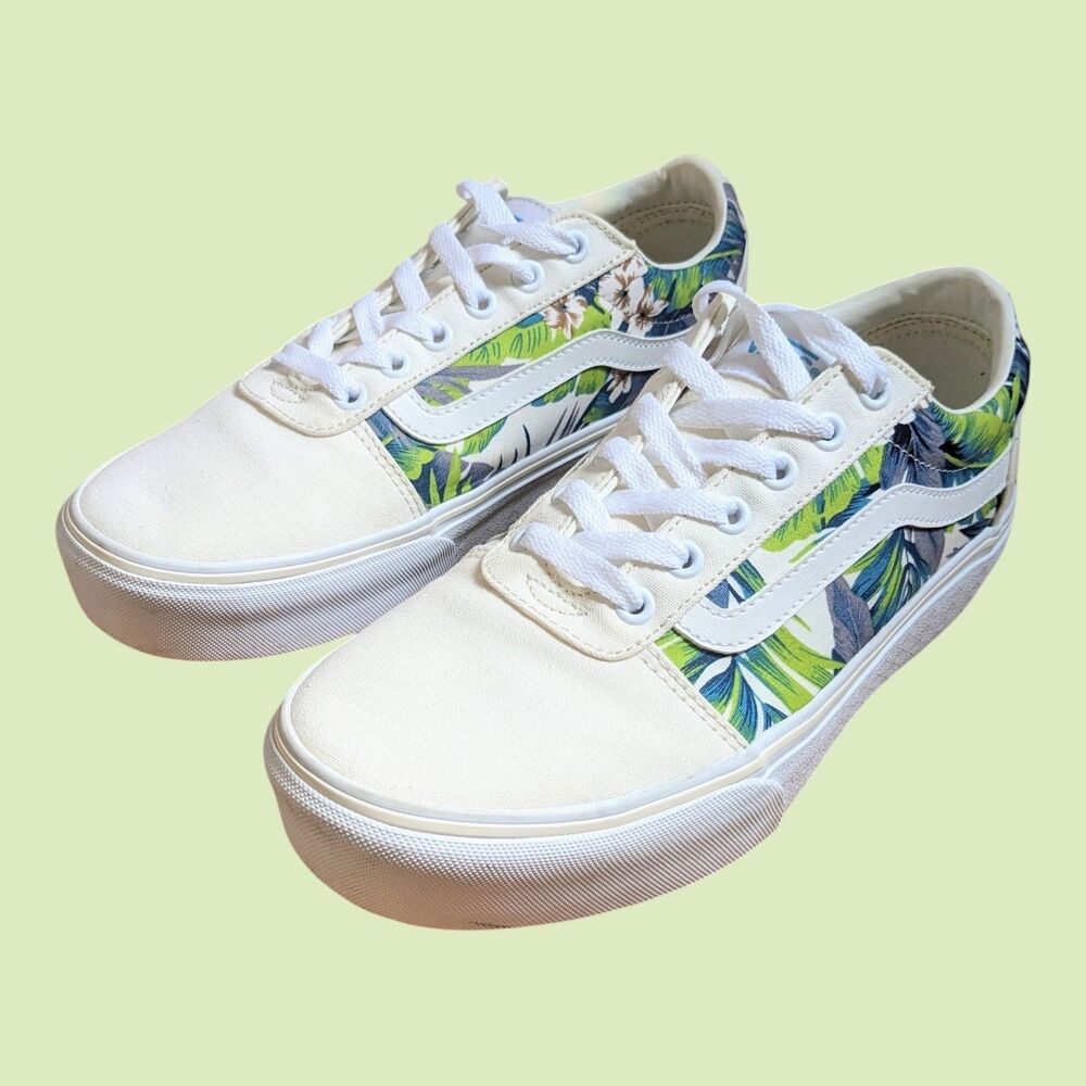 VANS Ward Platform Paradise Floral Sneakers Woman's 9.5 Tropical Summer Design